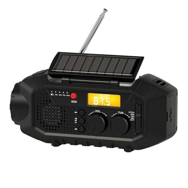 Hätäradiovastaanotin Aurinkoradio Kampi FM AM Bluetooth SOS Taskulamppu USB-virtapankki Vihreä Green