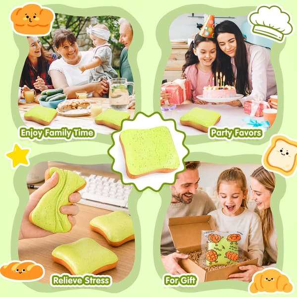 Bröd Smör Squishy Långsamt Stigande Kläm Fidget Squishies Leksaker (Grön) Bread Stick-1p-green