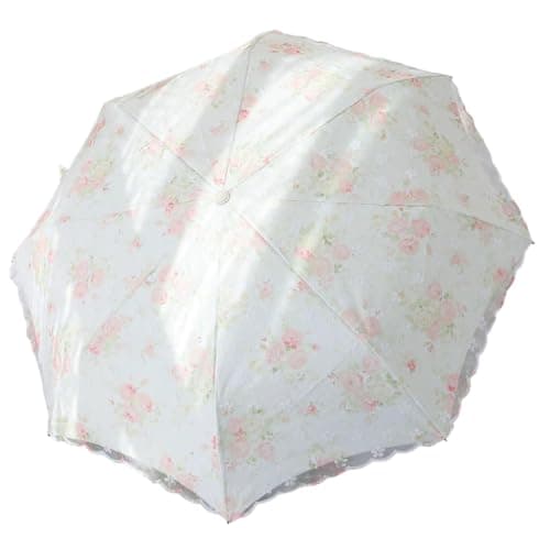 Blonde Blomster 3-Fold Paraply UPF 50+ UV-Beskyttelse Rejseparasol til Regn og Sol Auto-02Pink
