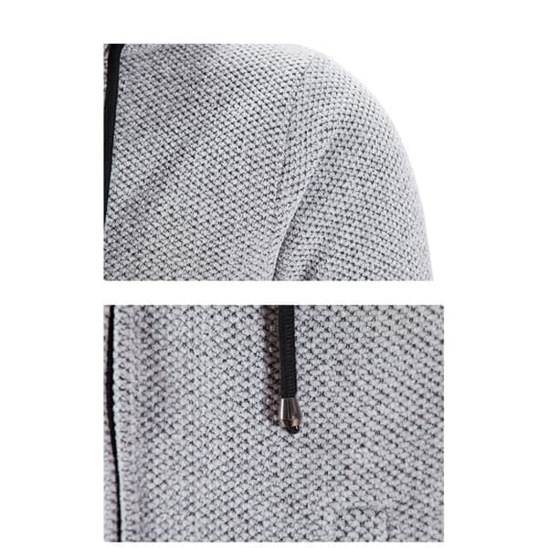 Bekväm enfärgad stickad kofta med dragkedja för män, ljusgrå, storlek 2XL light grey 2XL