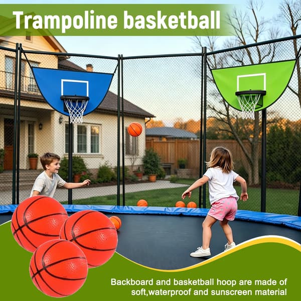 Trampolin basketkorg, med pump och 4 minibollar Green