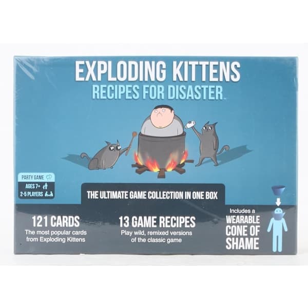 Exploding Kittens Recipes for Disaster Deluxe -pelisetti Exploding Kittensiltä - Korttipeli aikuisille, teineille ja lapsille - Hauskoja perhepelejä