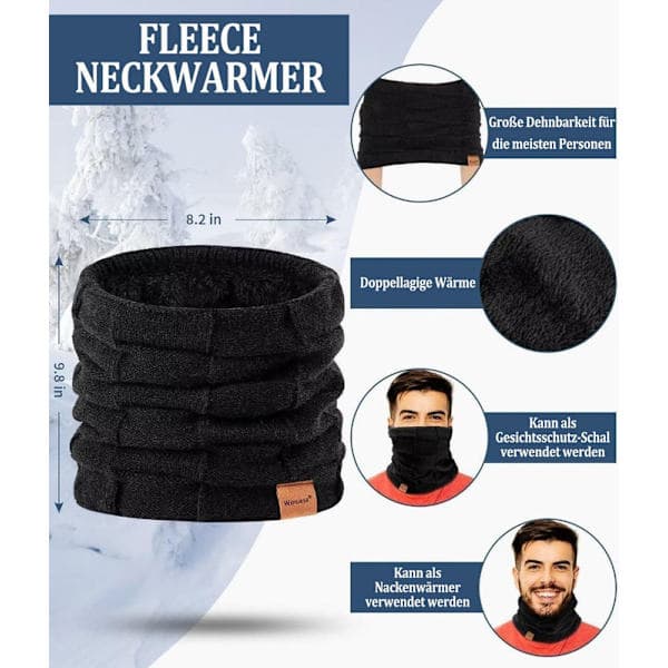 Vintermössa, halsduk och pekskärmshandskar – stickad, unisex rosa Rosa