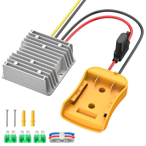 Kzreect 20V til 12V Step-Down Konverter Kompatibel med Dewalt 20V Batteri General 1 Pack