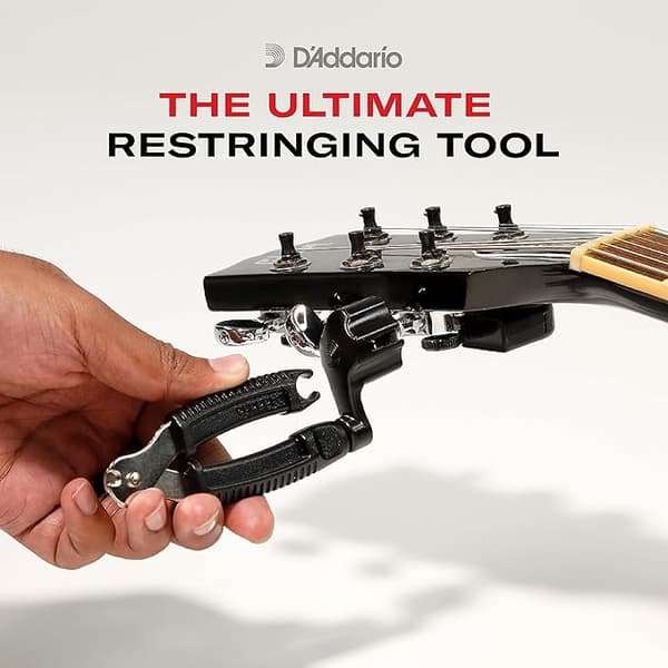 D'Addario Accessories Pro Wind Gitarrvevare, Avbitare, Stallbensdragare - Multiverktyg för Gitarr - Svart black