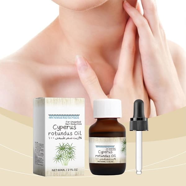 60 ml Cyperus Rotundus olie til hårfjerning, reducerer kropshårvækst A