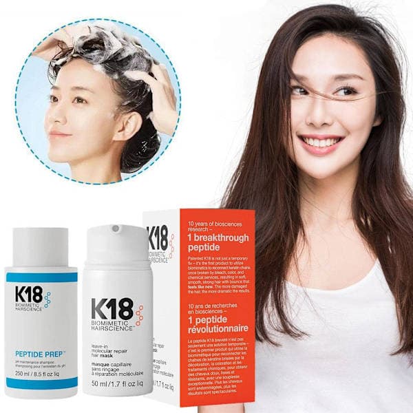 ❀K18 Biomimetic Hairscience Shampoo 250ml og balsam 50ml❉