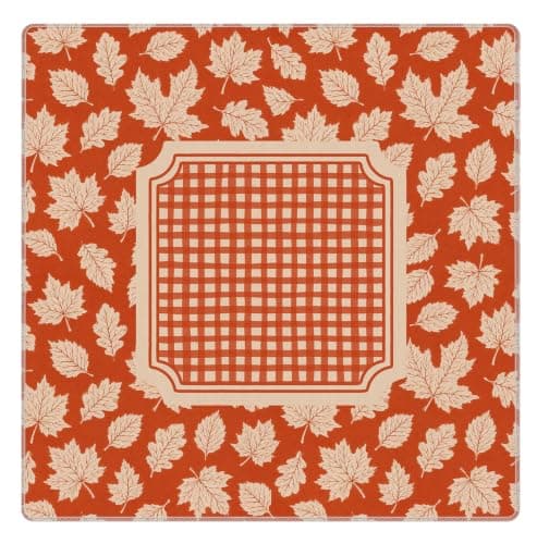 Oransje Boho Høst Lønnblad Mahjongmatte 31,5\" x 31,5\" Pink Skull
