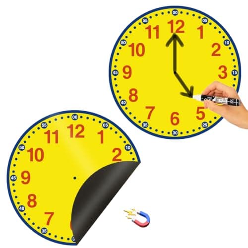 6\" Magnetisk Läroklocka, Analog Tidsträning (2 st)