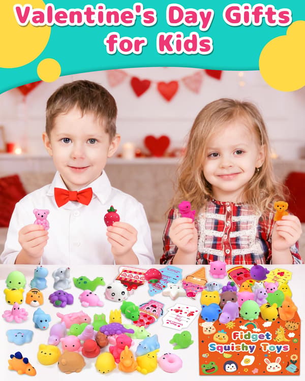 100-pack Kawaii Squishy Leksaker, Fidget Partyfavörer för barn 3-5, 4-8, 8-12 100 Pcs
