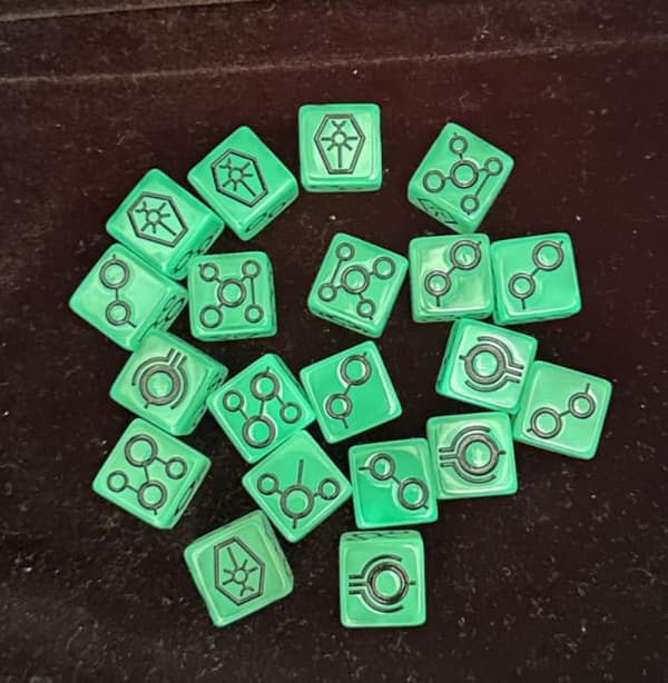 Space Grim Reaper terningesæt 20 stk, 16 mm selvlysende terninger til DND, MTG, RPG, Tenzi, Farkle, Yahtzee, Bunco, rollespil Space Zombies