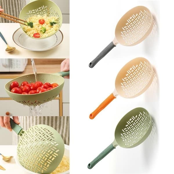 Stort dørslag for pasta, grønt green