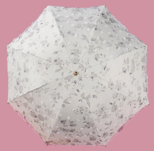 Blonde Blomster 3-Fold Paraply UPF 50+ UV-Beskyttelse Rejseparasol til Regn og Sol Manual-06Gray
