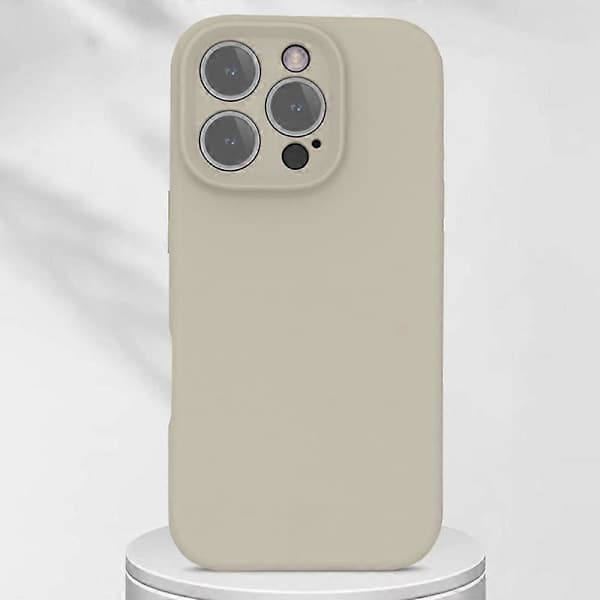 Etui til iPhone 16 Pro Max PC+flytende silikon beskyttende mobildeksel med mikrofiberfôr