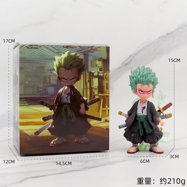 One Piece Roronoa Zoro Tre-sværdstil Figur Samlet Anime Model Skrivebordsornament Three Thousand
