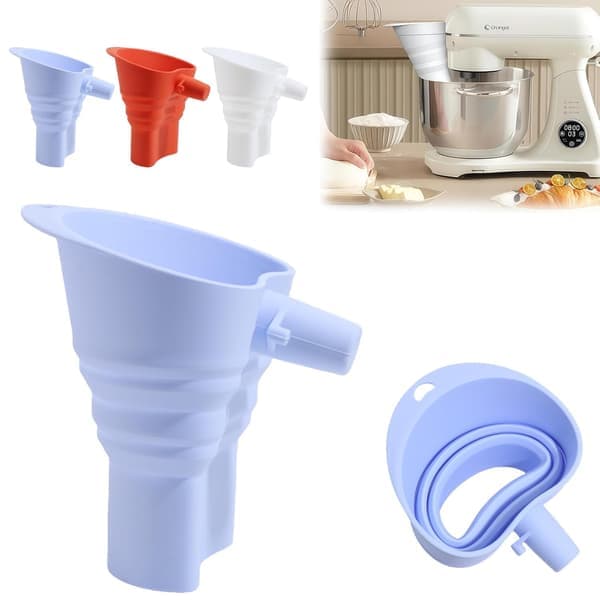 Sammenklappelig silikone meltragt til Kitchen Aid røremaskine, nem at hælde uden svineri, stænktæt tilbehør, passer til vippe 4,5 - 7 Qt