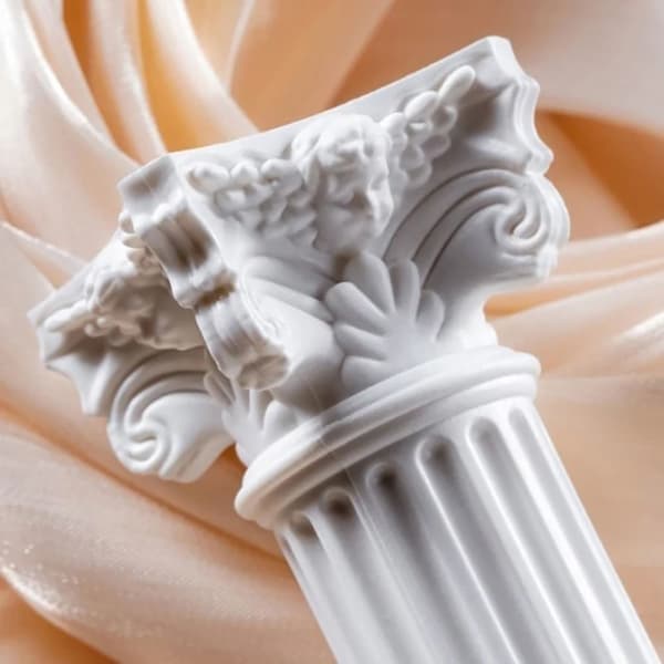 1 stk. romersk søylestatue-sokkel, hvit white white