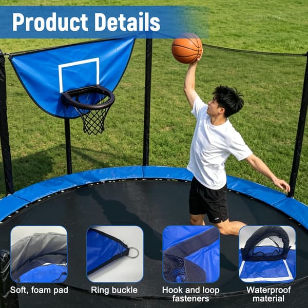 Trampolin basketkorg, med pump och 4 minibollar Blue
