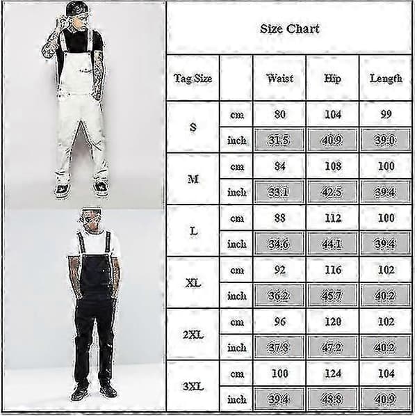 Afslappede overalls til mænd - Slim Fit denim jumpsuit overall black xl