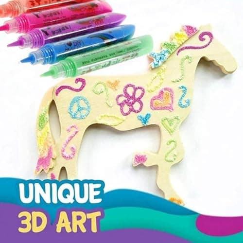 3D Bubble Penna, 6 st Puffys Paint Popcorns Pennset för barn