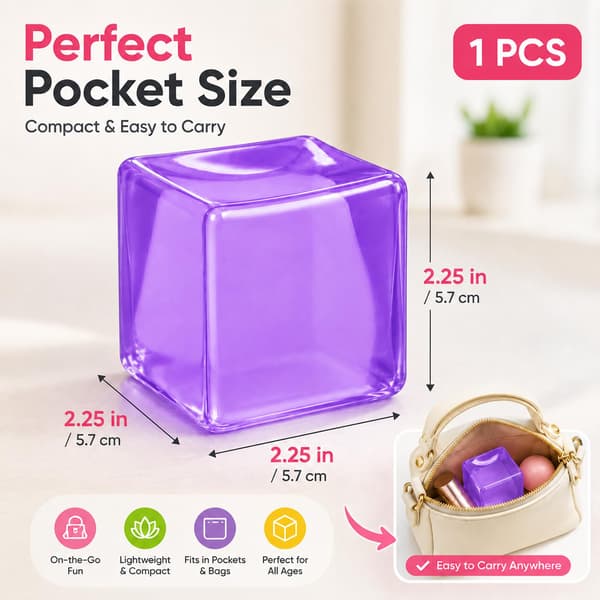 1PC Stress Cube Squishy Fidget Legetøj, Iskube Sensorisk Legetøj til Angstlindring Purple