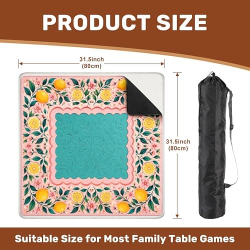 Mahjongmatte 31,5\" Sklisikker Støyreduserende Sitron Spillmatte Color2