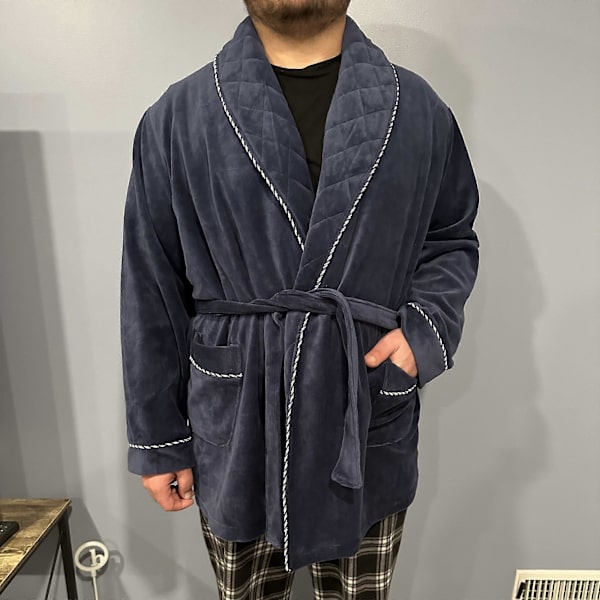 Ascentix Velour Smokingjacka med satinfoder (Herr) Navy Small / Medium