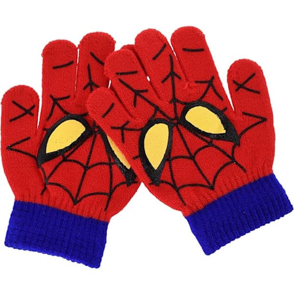 Spiderman varme forede votter for barn, helfinger, strikket, gutter, vinter, bursdagsgave