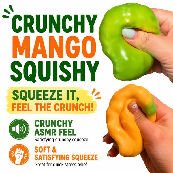 Krämig Smör Squishy Stick Asmr Långsamt Stigande Pärlfylld Klämbar Skrivbordsdekoration Presenter för Vuxna (Mango) Mango