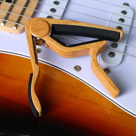 WINGO Gitarr Capo är lämplig för både akustiska och elektriska gitarrer Burlywood