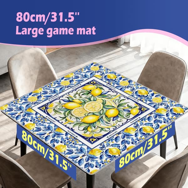 Blå og gul middelhavs italiensk sitron Mahjong-matte Lemon-mediterranean