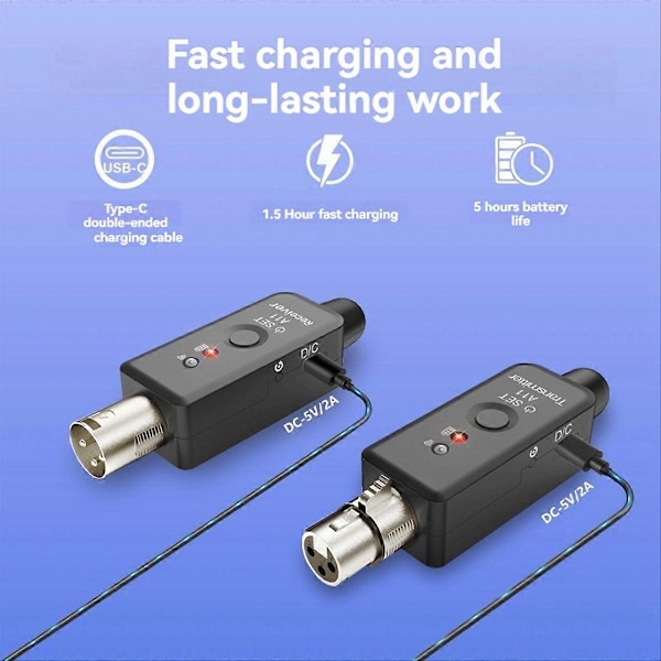 UHF trådløst mikrofonsender- og mottakersystem