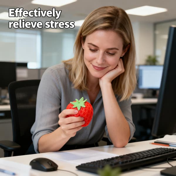 Jordgubbs-Squishy, 2-pack Stresslindrande Fidget Sensorisk Fruktklämleksak 2 Pcs Strawberries