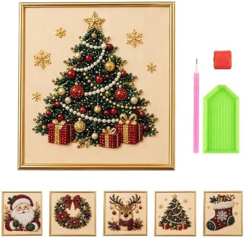DIY juleperlekunstsæt til voksne 3D perleperlekunsthåndværk, træ Tree