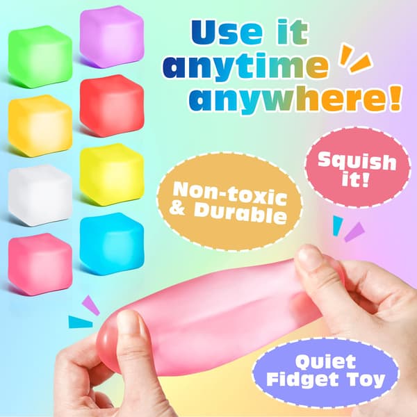 VISCOO 32 st stresskuber, långsamt stigande squishy, iskub stressbollar 32p-cubes 8 Colors