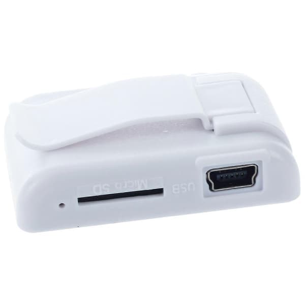 Mini spegelklämma USB digital MP3 musikspelare stöder 8 GB SD TF-kort vit vit White