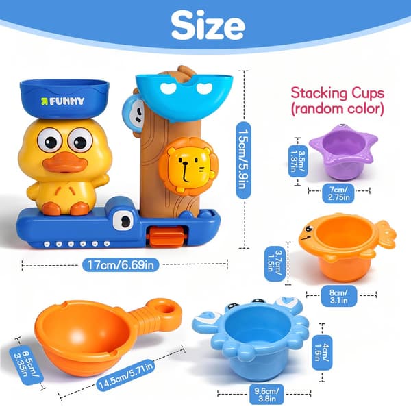 Badelegetøj til børn i alderen 1-3 år, vandlegetøj til 1 2 3-årige drengegaver, badekarlegetøj med ænder til småbørn 2-4 år, babyshower-sæt, 5 dele