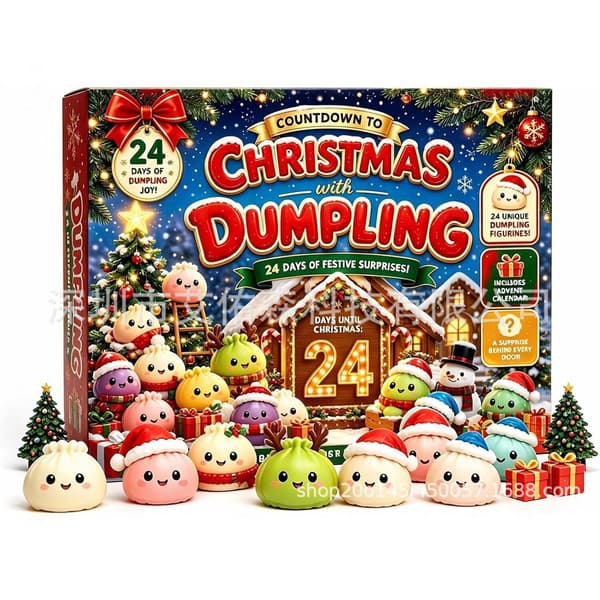 2026 Dumpling Squishies Legetøj Bløde og Bedårende Dampede Boller Klemmelegetøj Julekalender 24 Gitter Blind Boks c