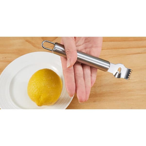 Sitruszester i rustfritt stål med kanalblad, sitrus- og appelsinskreller, fruktskreller