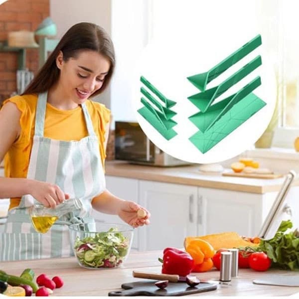 Polygons 3-in-1 litteä mitta, 2 lusikkaa 6 eri koolla, vihreä green