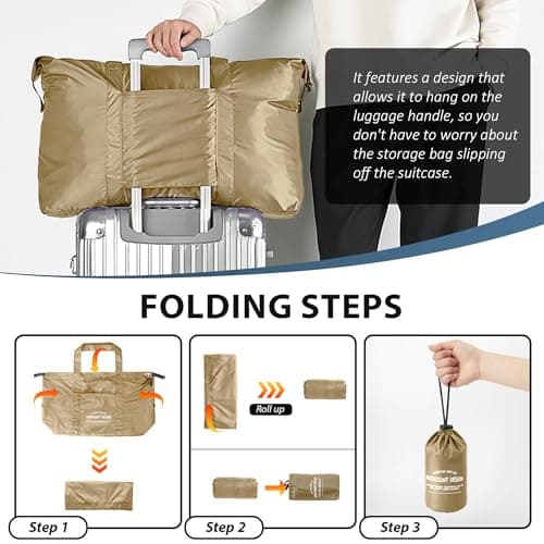 Veki Liten Duffelväska för Resor, Lätta Handbagage, Khaki, S Khaki S