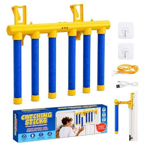 Uppgraderat Reflex Drop Sticks Challenge Game med över-dörren-fäste Blue(Without Remote Control)