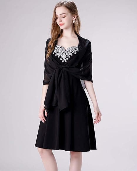 Sort, Dame Tørklæde, Sjal, Chiffon Tørklæde, Dame Tynd 175*70cm, Sjal Sort Black