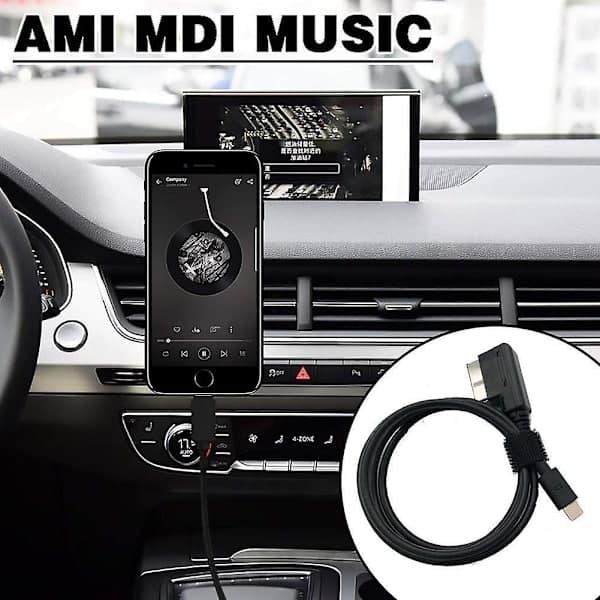 Ami Mdi Musikk + Lading Aux Adapterkabel For Iphone Til Bil