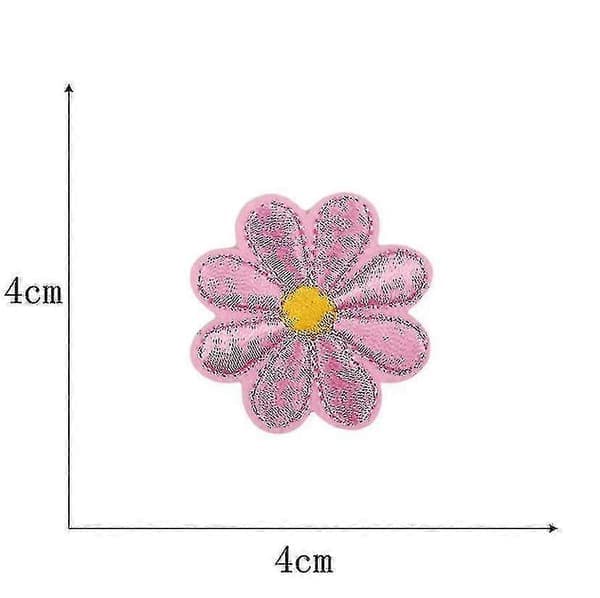 36 stk. blomsterapplikationer, strygemærker, broderede lapper, blandede farver, 16 stykker
