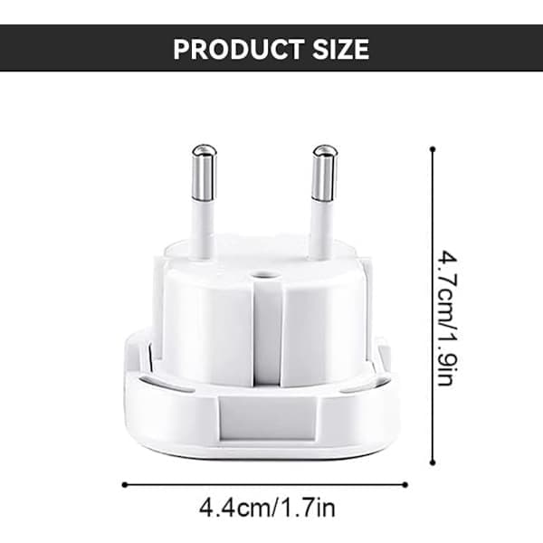 Reseadapter för EU/DE/FR/IT/ES, 6 st, för EU-kontakt, vit, typ G till typ C, E, F, H (6 st)