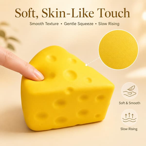 Triangelost Squishy Långsamt Stigande Mjuk Kläm Fidget Leksak Cheese