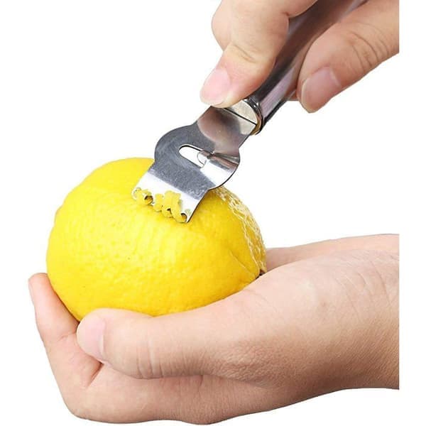 Zester og skræller i rustfrit stål til citroner og appelsiner, køkkenrive til ost, hvidløg og ingefær