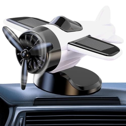 Soldriven flygplansprydnad - Roterande bilinredning White