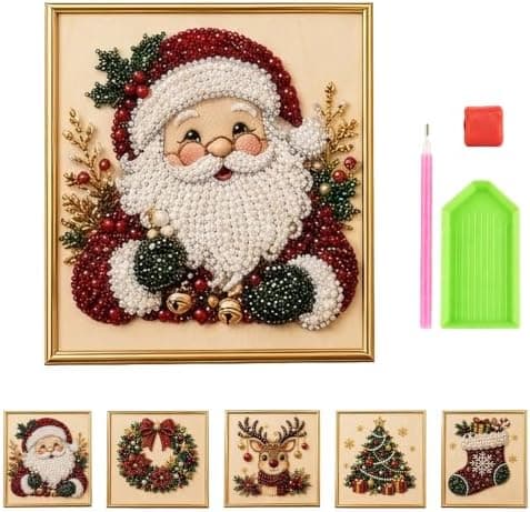 DIY Juleperlekunstsæt til voksne 3D Perleperlekunsthåndværk, Julemand Santa